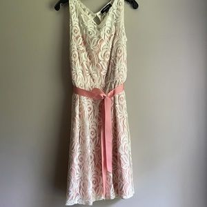 Pink and cream lace dress